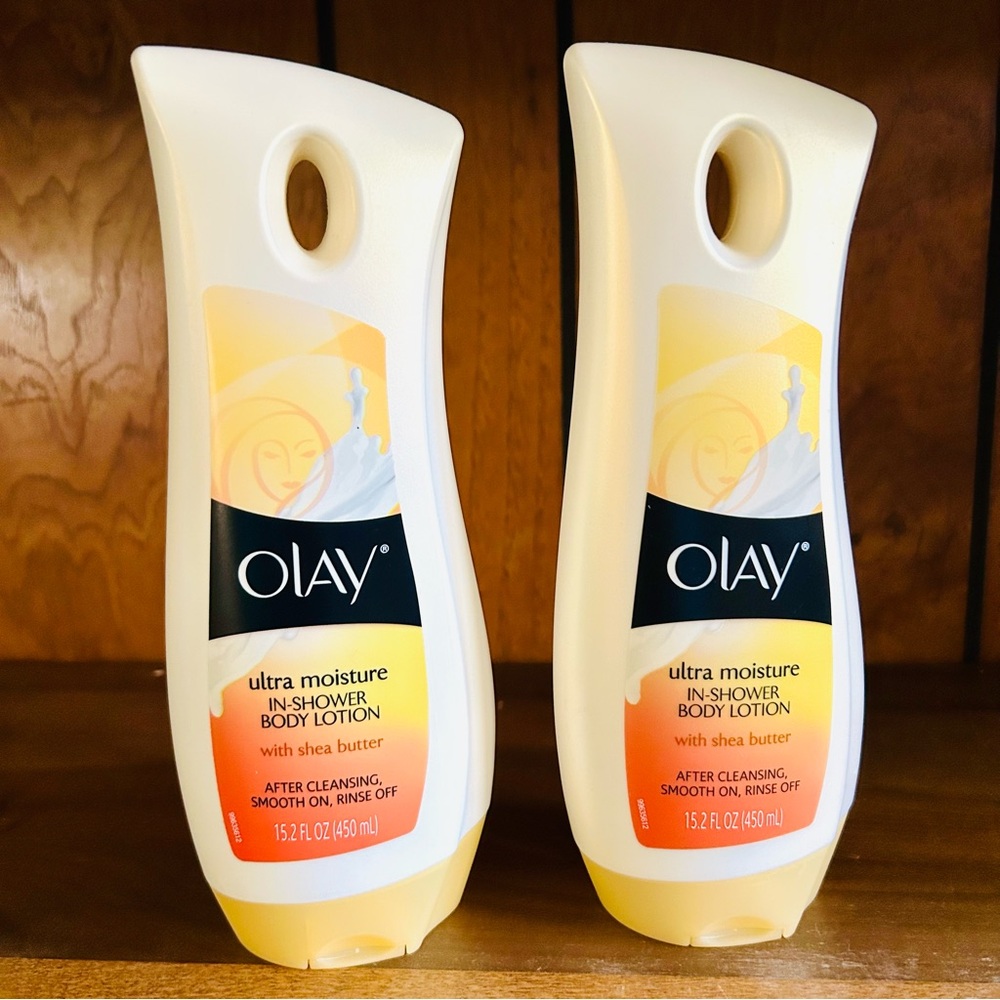 2 NEW OLAY In-Shower Body Lotion Ultra Moisture Shea Butter 15.2 Oz (450 ml)